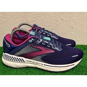 Brooks Adrenaline GTS 22 Athletic Running Shoes Navy Yucca Pink Women’s Sz 10